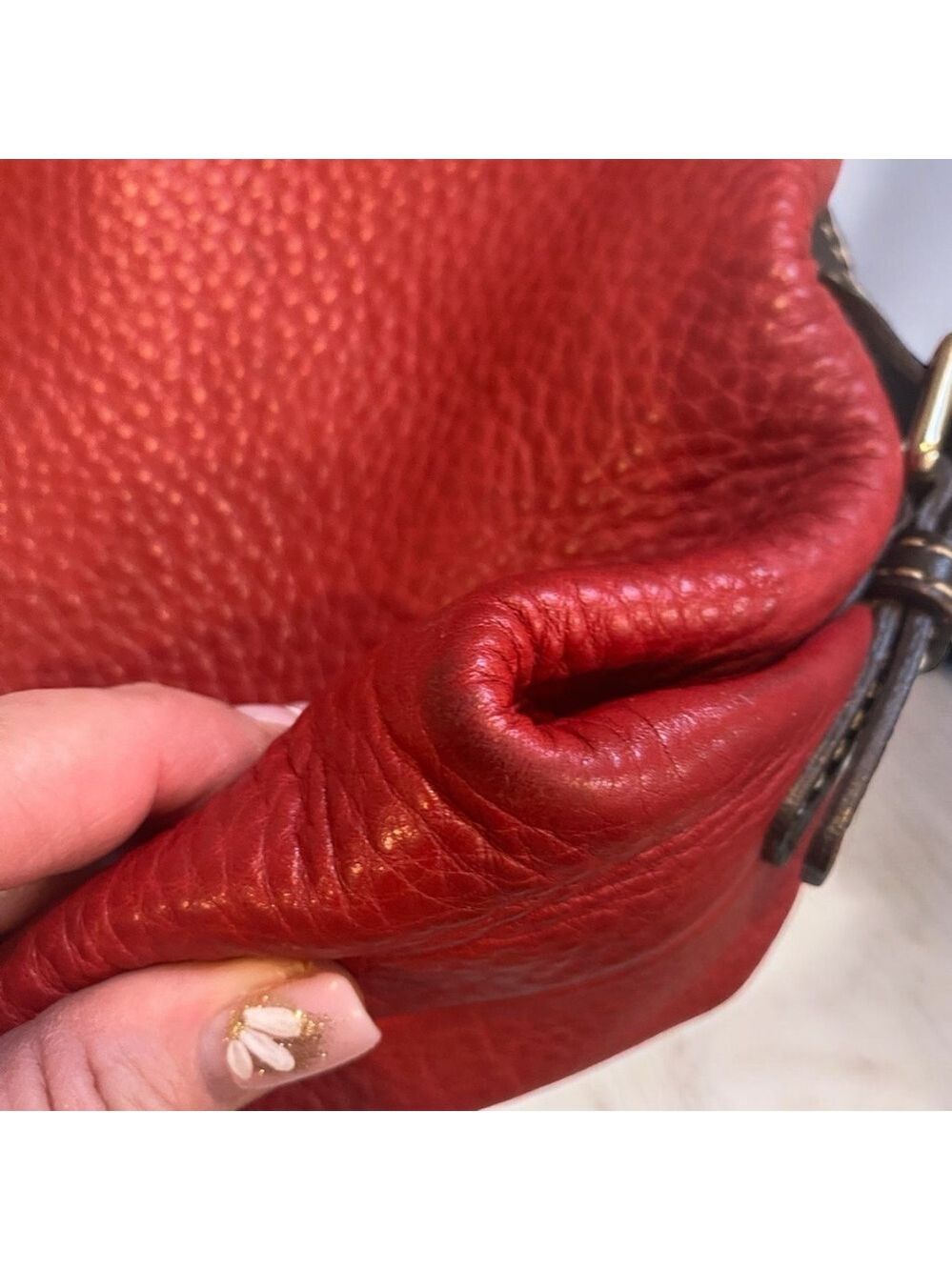 Dooney & Bourke Dark Red Pebbled Leather Hobo Shoulder Bag - Picture 15 of 16